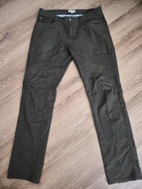 Peter Millar Men's Dark Olive Soft Cotton Trousers 34